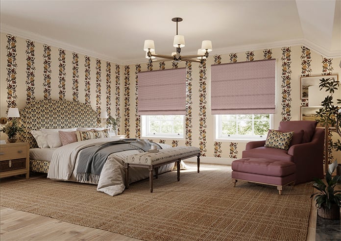 Scallop and Bud, Mulberry - Twist&Fit Roman Blind - Image 6